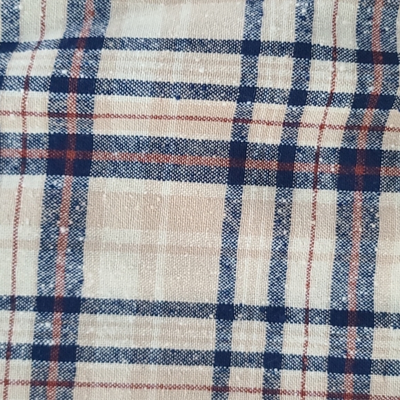 Pendleton plaid cape with hood 100% Virgin wool tan, navy brown - Picture 8 of 9